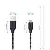 Picture of AUKEY ES Braided Nylon USB 2.0 to Micro USB Cable 2m AM2 - Black