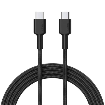 الصورة: أوكي كيبل مضفر شحن و مزامنة USB-C إلى USB-C طول 0.9م CD45 - أسود