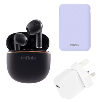 Picture of Infinix Bundle ( TWS XE23 Black + Power Bank XP05 Purple + Wall Charger XC05 White )